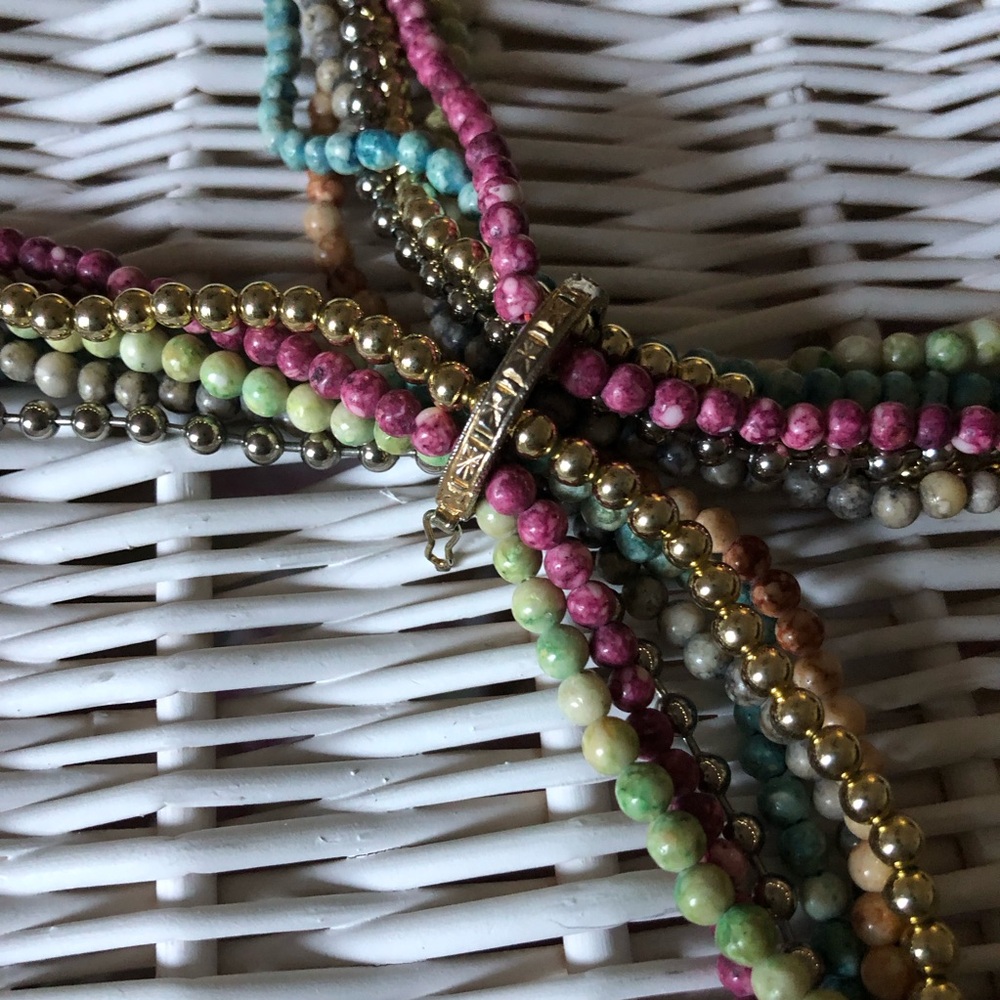 Twist A Bead necklaces clasps bundle stone metal plastic multicolor Vintage 80s - Picture 9 of 14